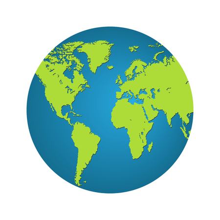 Earth globe flat design. Planet Earth icon. Vector illustration for web and mobile, banner, infographics.のイラスト素材