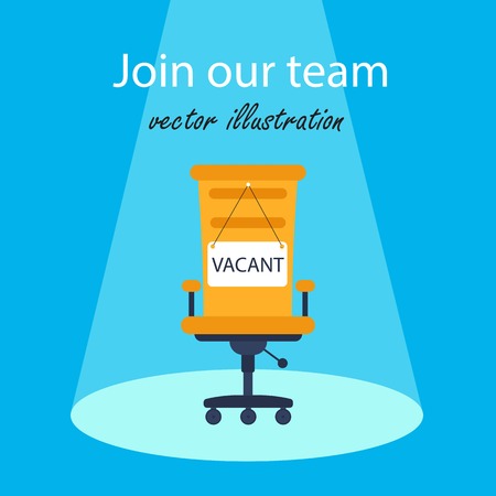 Chosing person for hiring. Vacant concept. Human and recruitment, select people, resource and recruit. Vector illustration in flat design.のイラスト素材