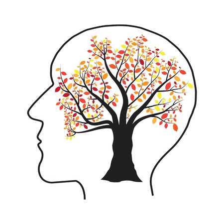 Human head tree vector illustration isolated on white backgroundのイラスト素材