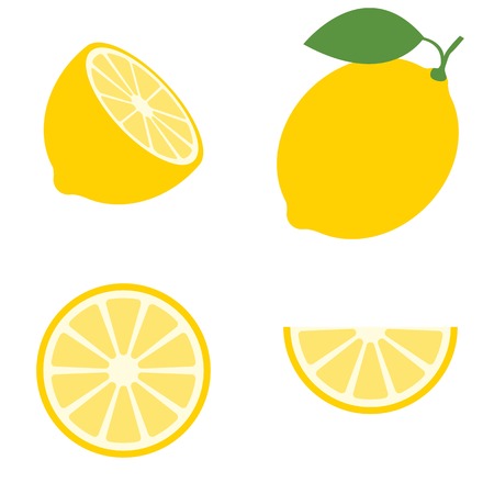 Lemon fruit set vector illustration in flat designのイラスト素材