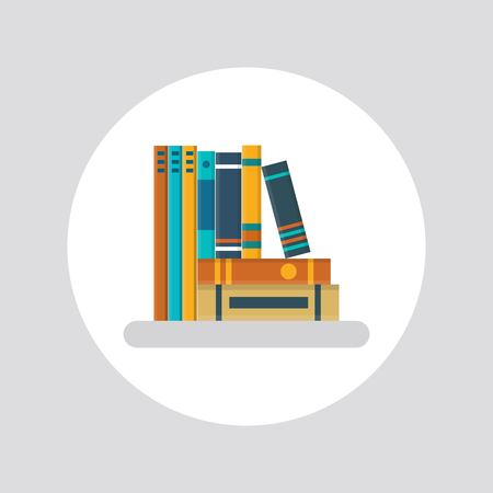 Bookshelf vector illustration in flat design. Books store design. Education concept.のイラスト素材
