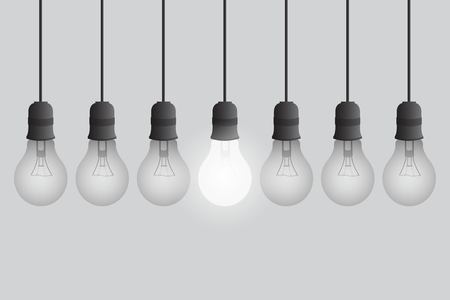 Light bulb vector illustration. Realistic light bulb isolated.のイラスト素材