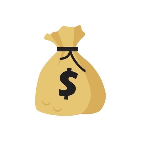 Money bag vector illustration, simple cartoon illustration isolated on white backgroundのイラスト素材