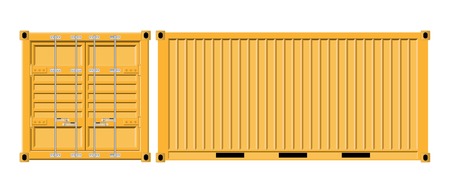 Cargo container vector illustration isolated on white background.のイラスト素材