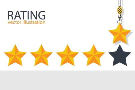 Hook crane holding rating star. Vector illustration.のイラスト素材