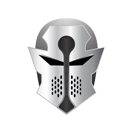 Medieval iron helmet vector illustration isolated on white backgroundのイラスト素材