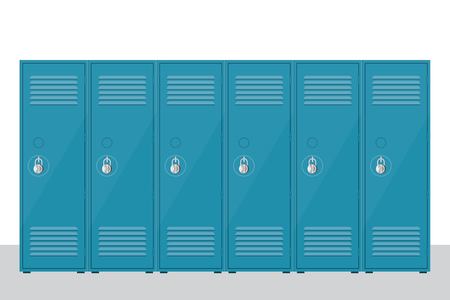 Metal school locker vector illustration isolated on white backgroundのイラスト素材