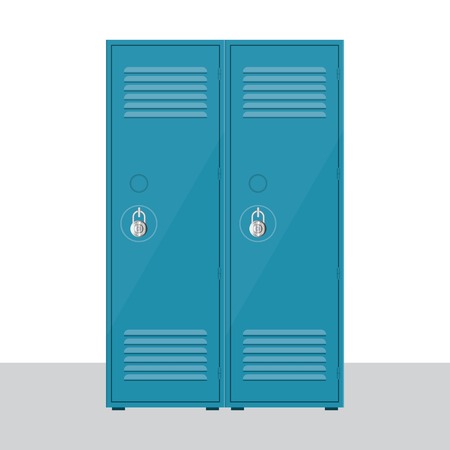 Metal school locker vector illustration isolated on white backgroundのイラスト素材