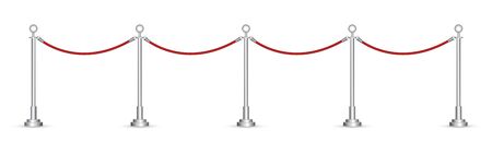 Barrier rope vector illustration isolated on white backgroundのイラスト素材