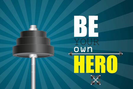 Be your own hero gym posterのイラスト素材