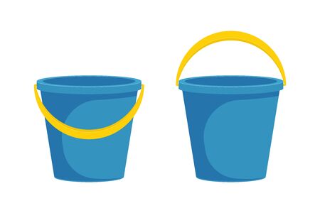 Bucket vector illustration in flat design  isolated on white backgroundのイラスト素材
