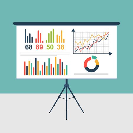 Presentation board vector illustration. Business training.のイラスト素材