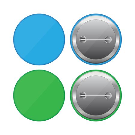 Colored button pins vector illustration isolated on white backgroundのイラスト素材