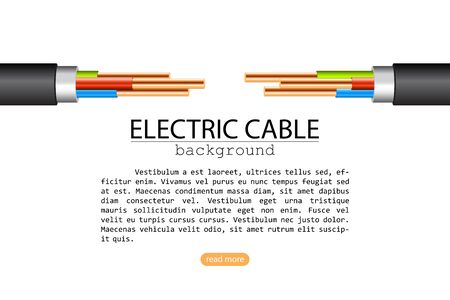 Electric cable vector illustration isolated on white background. Background of electric cableのイラスト素材