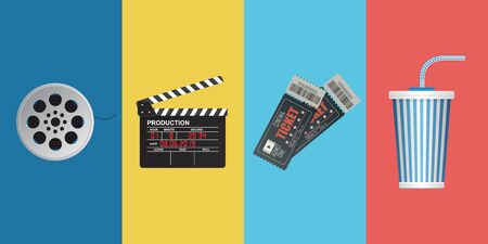 Cinema objects vector illustration isolated