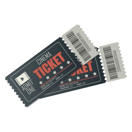 Cinema ticket vector illustration isolated on white backgroundのイラスト素材
