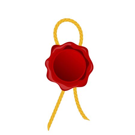 Red wax seal vector illustration isolated on white backgroundのイラスト素材