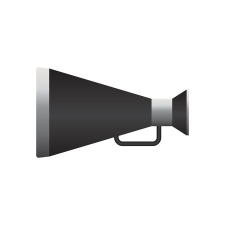 Retro megaphone vector illustration isolated on white background. Movie equipmentのイラスト素材