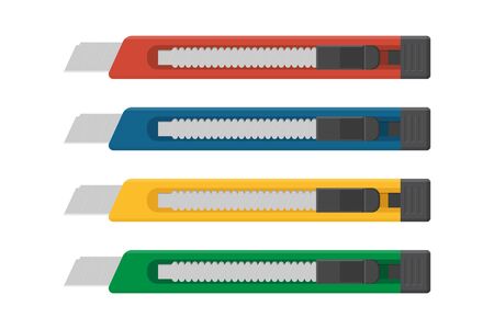 Yellow box cutter vector illustration isolated on white backgroundのイラスト素材