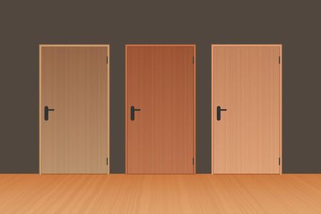 Modern wooden interior door vector illustrationのイラスト素材