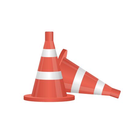 Under construction barrier set vector illustrationのイラスト素材