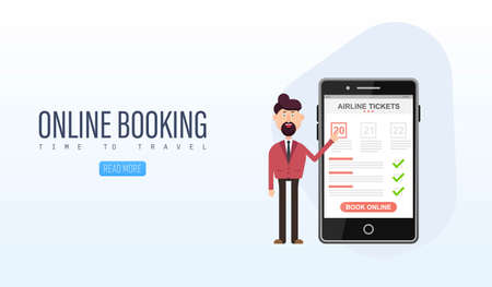 Book your flight online concept vector illustrationのイラスト素材