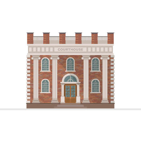 Courthouse building vector illustration isolated on white background