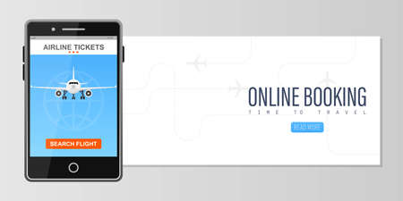 Online booking for plane ticket vector illustrationのイラスト素材