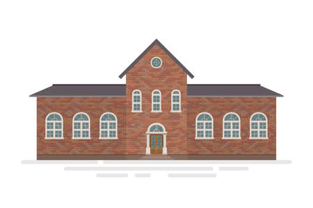 High School building vector illustration isolated on white backgroundのイラスト素材
