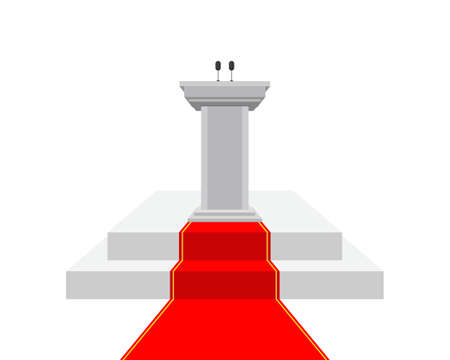 Podium tribune with red carpet vector illustrationのイラスト素材