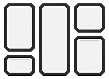 Realistic wooden black frame vector illustrationの写真素材