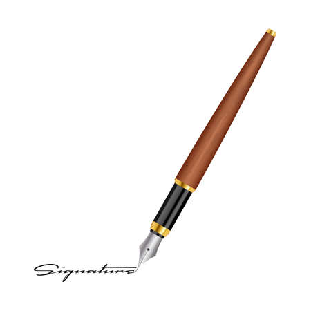 Ink pen and signature vector illustrationのイラスト素材