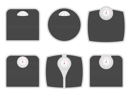 Bathroom weighing scale in different shapes vector illustrationのイラスト素材
