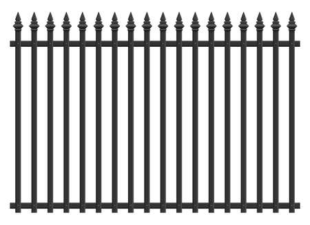 Realistic steel fence vector illustration isolated on whiteのイラスト素材