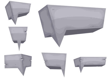 Stone speech bubble in cartoon styleのイラスト素材