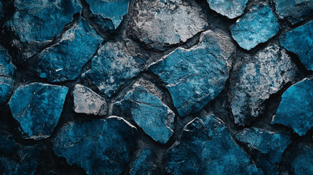 Background of blue stone wall texture. Close-up. Toned.の素材
