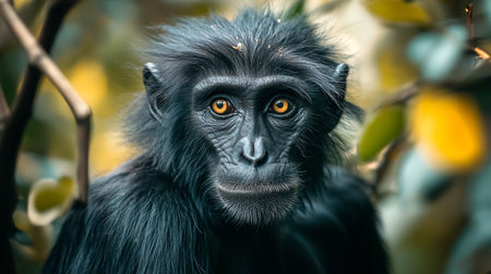 Portrait of a Black chimpanzee (Chimpanzee)の素材