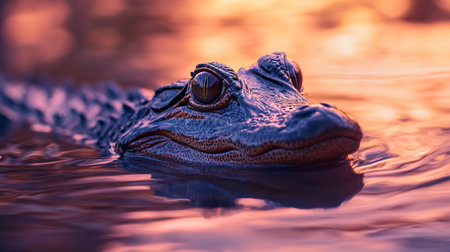 Crocodile in the water. Wildlife scene from nature.の素材