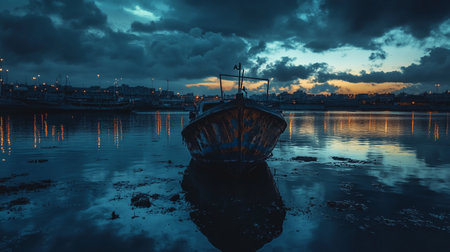 Fishing boat in the harbor of Essaouira, Moroccoの素材