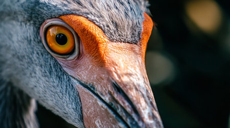 Close up of the head of a stork in the zoo.の素材