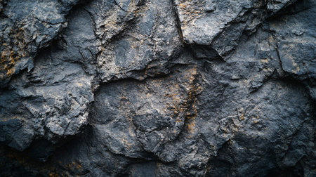 Close up of a rock wall with a lot of texture. The rock wall is made up of many different sized rocks and has a rough, uneven surface. Scene is rugged and naturalの素材
