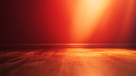 Red background with a yellow light shining on it. The light is creating a warm and inviting atmosphereの素材