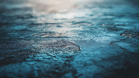 Blurry blue water surface with a few drops of water on it. The water is calm and peacefulの素材