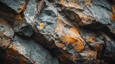 Rock with a brownish orange hue. The rock is rough and jagged. The color of the rock is a mix of blue and orangeの素材