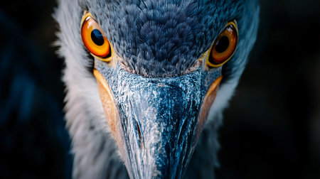 Bird with a large eye and a long beak. The bird is looking directly at the cameraの素材