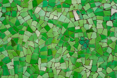 Mosaic of random broken green wall tilesの写真素材