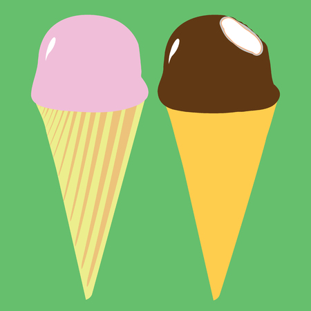 Set of Ice Cream Conesのイラスト素材