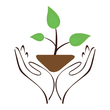 Nature Hand Leafのイラスト素材