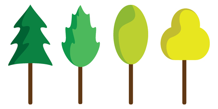 Set of abstract stylized treesのイラスト素材