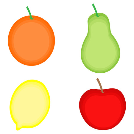 Abstract hand drawn fruits on white background illustration.のイラスト素材